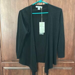 Tommy Bahama Black Linen Open Cardigan